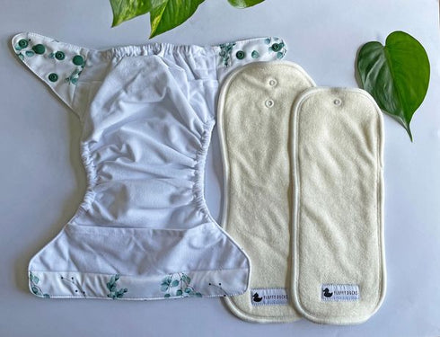 Fluffy Ducks Reusable Modern Cloth Nappy OSFM - All in Two | Pocket